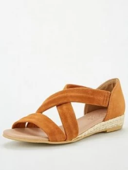 Image of Office Hallie Wedge Sandals - Tan Gold