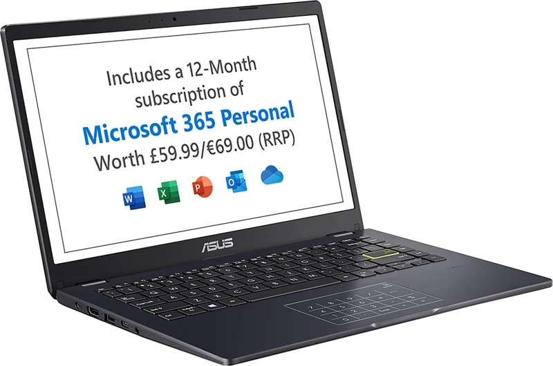 Image of ASUS Vivobook Go 14 E410KA-EB996WS 14" Laptop - Intel Celeron N, 128GB eMMC, 4GB RAM - Peacock Blue