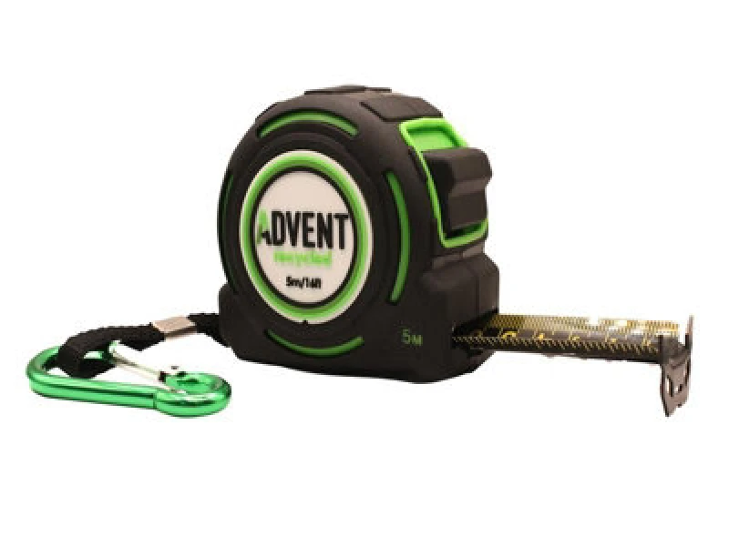 Image of Advent Recycled Tape Measure and Carabiner Clip Imperial & Metric 26ft / 8m 32mm RTM8032