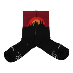 Image of Sako7 New York Sunrise Socks Black/Yellow Small