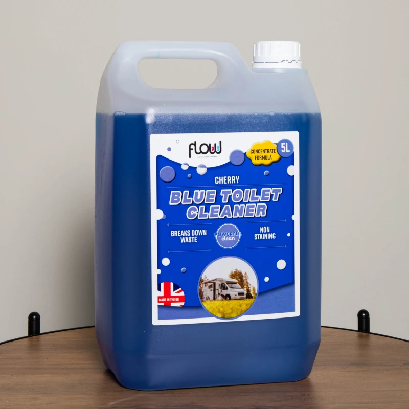 Image of 5 Litres Cherry Blue Toilet Waste Tank Cleaning Rinse Concentrate Fluid