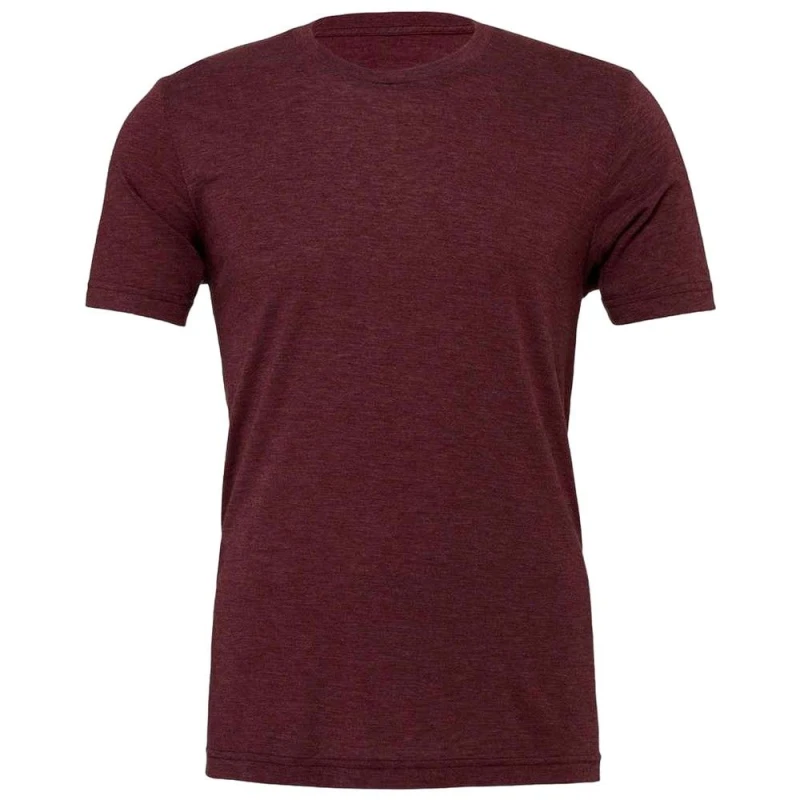 Image of Bella + Canvas Mens Tri-Blend T-Shirt in Maroon Size: XS Maroon Male XS