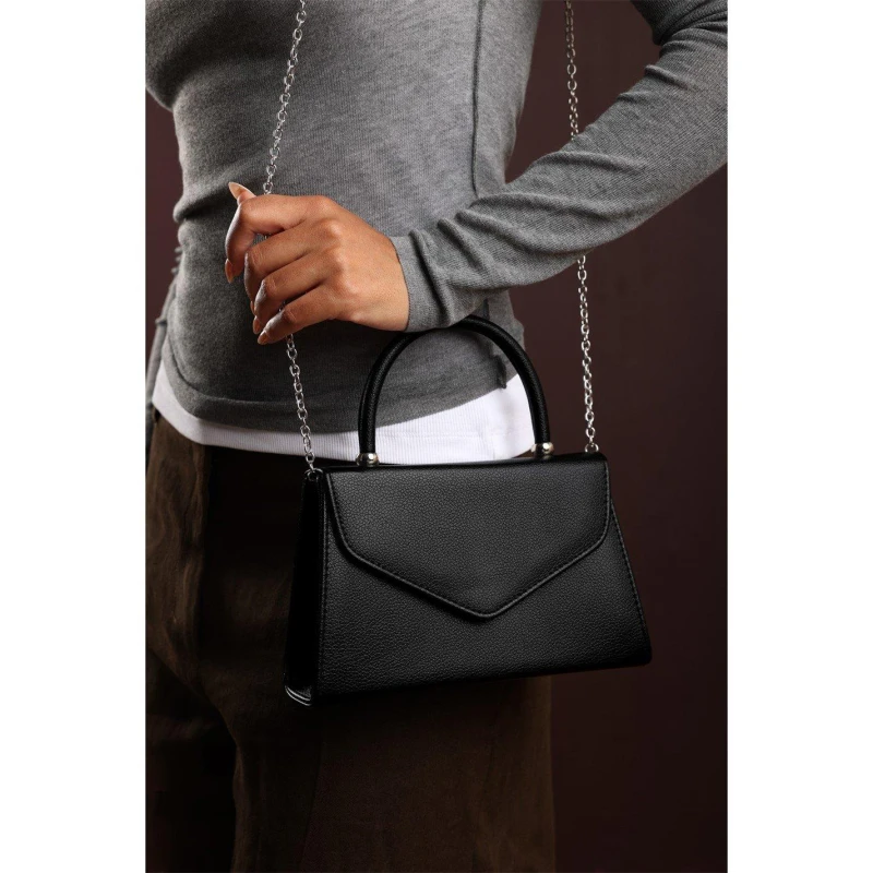 Image of Wheres That From Structured Top Handle Shoulder Bag Black female One Size