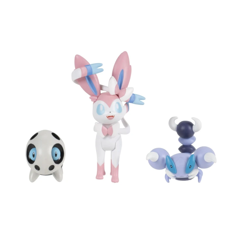 Image of Pokemon Battle Figure 3 Pack - Features 2-Inch Aron and Skorupi and 3-Inch Sylveon Battle Figures