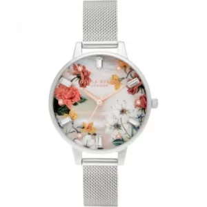 Image of Olivia Burton Demi MOP Dial Silver Mesh Watch