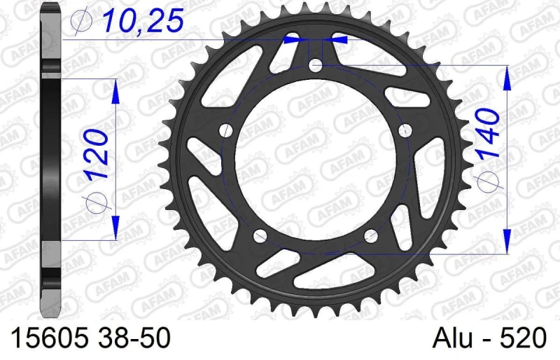 Image of AFAM 15605-45 Chain Sprocket Aluminium Chain Sprocket (5479)