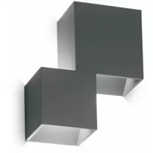 Image of Anthracite rubik wall light 2 bulbs