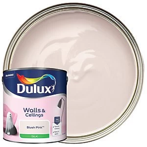 Image of Dulux Walls & Ceilings Blush Pink Silk Emulsion Paint 2.5L