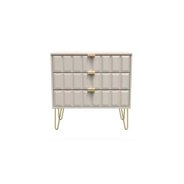 Image of Ready Assembled Cuba 3 Drawer Chest - Kashmir Matt
