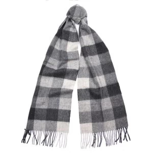 Image of Barbour Unisex Large Tattersall Scarf Charcoal/Grey