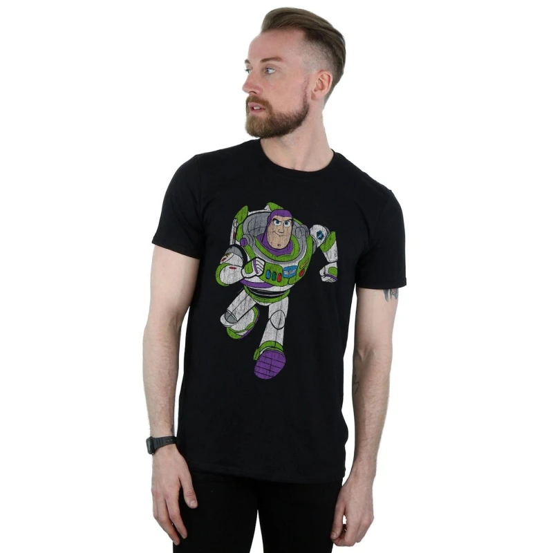 Image of Disney Men Toy Story 4 Classic Buzz Lightyear T-Shirt in Black Size: Small Black S Male 5059308513267