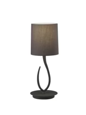 Image of Lua Table Lamp 1 Light E27, Small Ash Grey with Ash Grey Shade