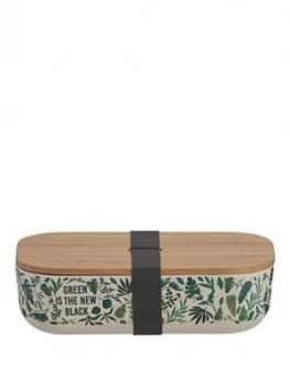 Image of Typhoon Green Is The New Black Decorative Bamboo Fibre Lunch Box With Lid And Built-In Strap