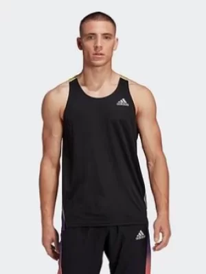 Image of adidas Own The Run Colorblock Singlet, Black Size M Men