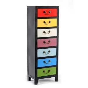 Image of Rainbow Tall Cabinet with 7 Drawers 38 x 26 x 110cm