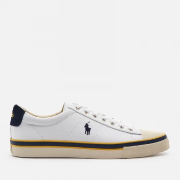 Image of Polo Ralph Lauren Mens Sayer Sustainable Low Top Trainers - White/Newport Navy/Gold - UK 11