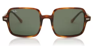 Image of Ray-Ban Womens Square Frame Sunglasses - Stripped Havana