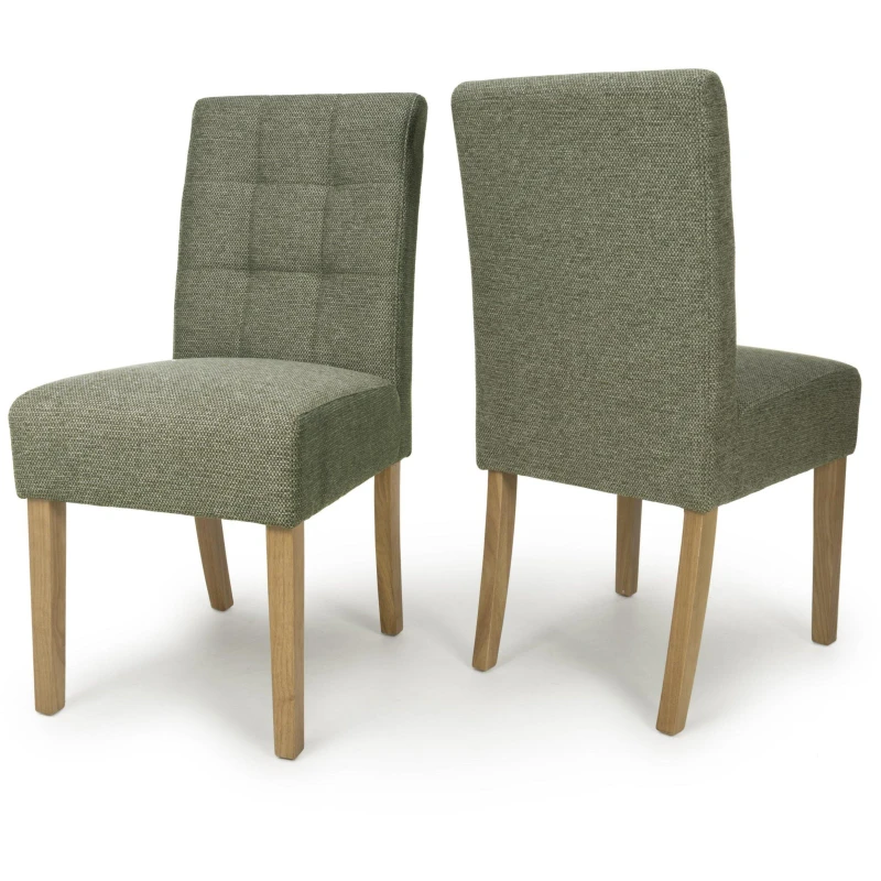 Image of Shankar Set of 2 Moseley Weave Green Dining Chairs Green - Natural unisex 58x92x45