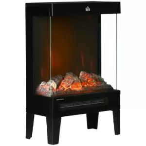 Image of HOMCOM Charming Electric Fireplace Heater in Black, black