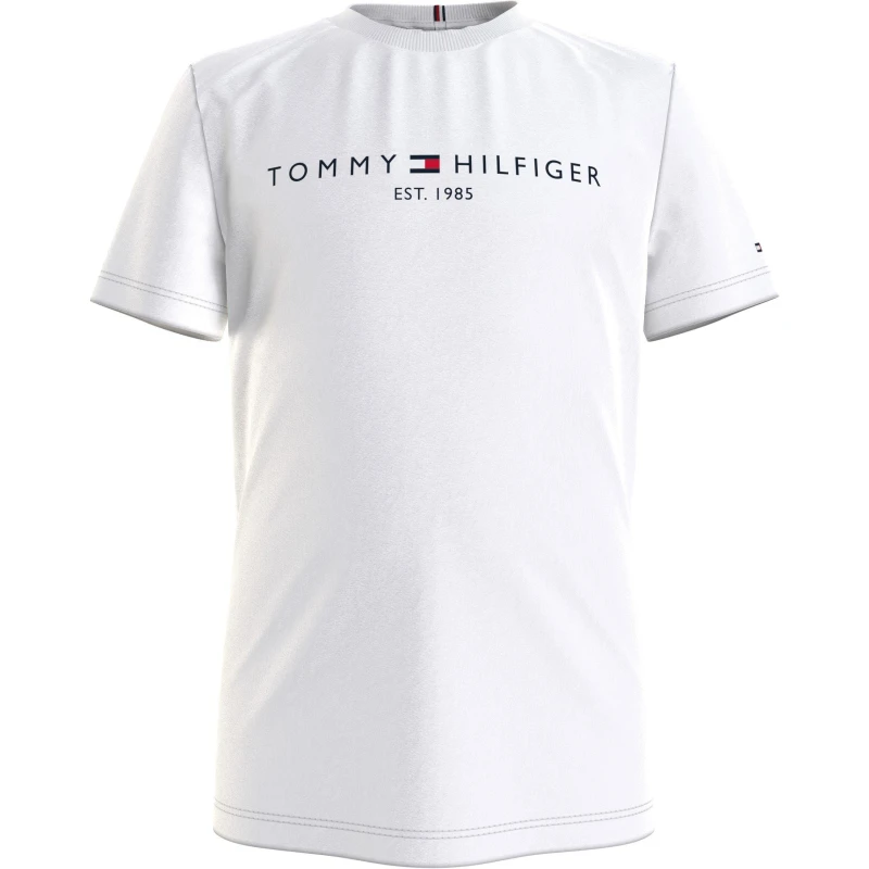 Image of Tommy Hilfiger Essential T Shirt Juniors White YBR unisex 10 Yrs
