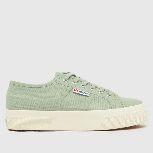 Image of Superga 2740 mid flatform trainers in light green Light Green UK 7 (EU 41)