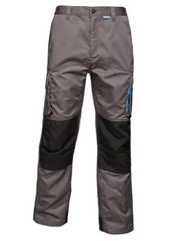 Image of Regatta Professional Workwear Heroic Cargo Trousers - Grey, Navy, Size 30, Men
