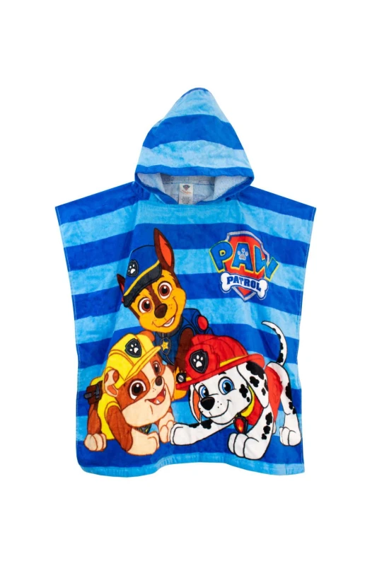 Image of Paw Patrol Hooded Towel Poncho Blue