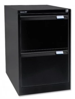 Image of Bisley 2 Drawer Locking Foolscap Filing Cabinet - Black