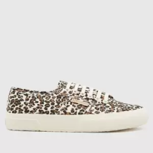 Image of Superga 2750 Leopard Print Trainers In Black & Brown