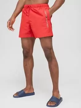 Image of Tommy Hilfiger Side Logo Swim Shorts - Red, Size 2XL, Men