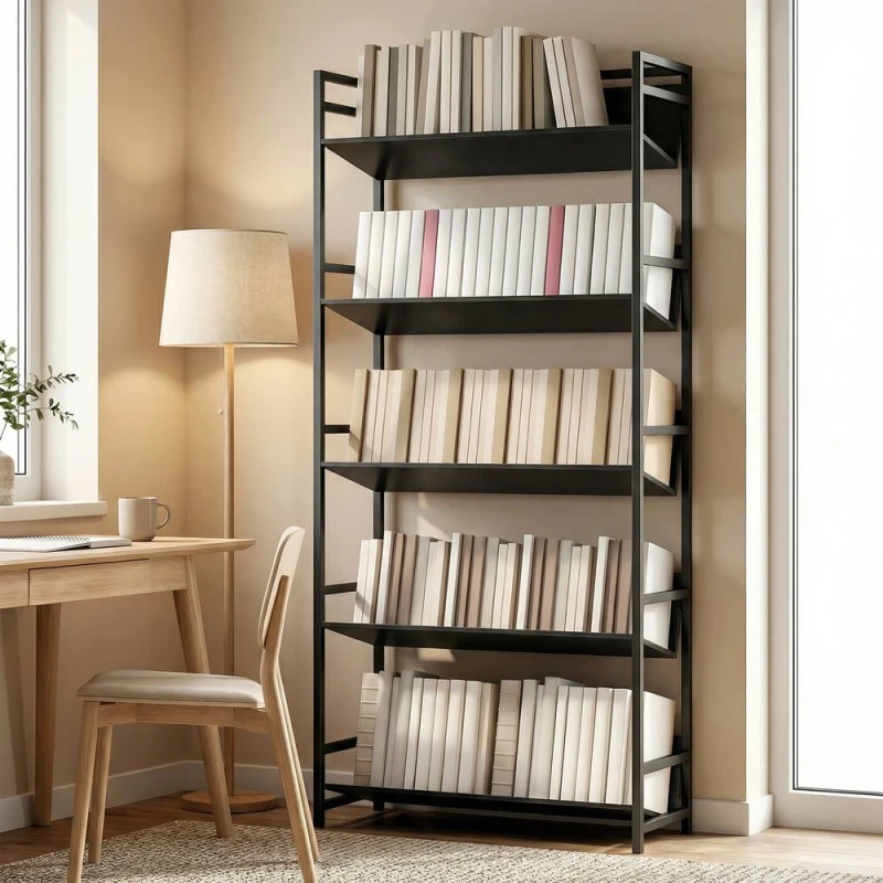 Image of HOMCOM Bookcase Anti Slip Design 5-Tier in Black Unisex