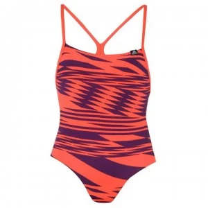 Image of adidas Pro Print Swimsuit Junior Girls - S Red/Purple