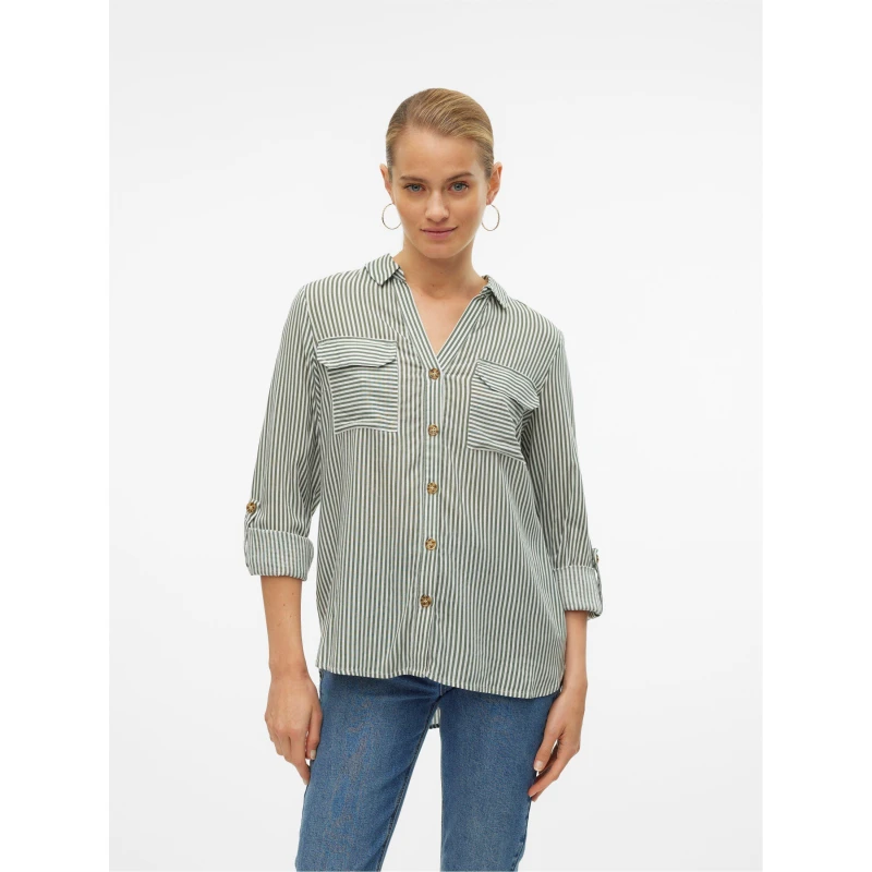 Image of Veromoda Laurel Wreath / Green Bumpy L/S Shirt Green Female L 219605UK