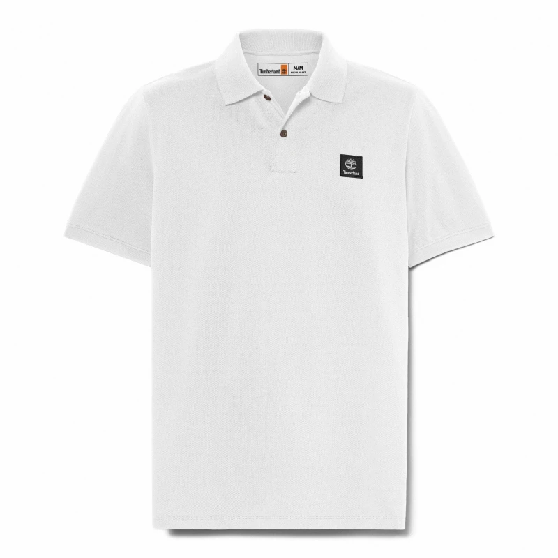 Image of Timberland Mens White Short Sleeve Polo Shirt White male M