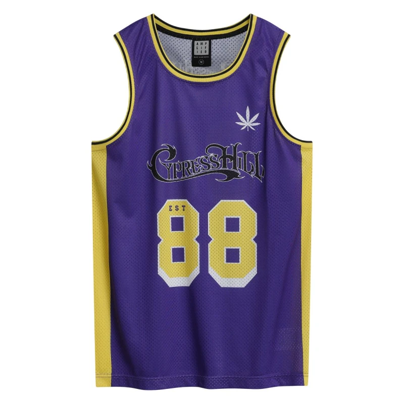 Image of Amplified Amplified Men Cypress Hill Basketball Jersey in Purple Size: Medium Purple M Male 5063750323398