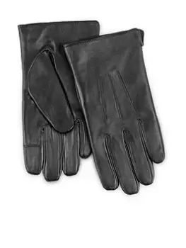 Image of Totes Isotoner Water Repellent 3 Point Leather Glove With Smart Touch