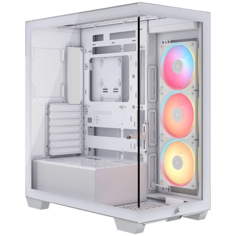 Image of Corsair 3500X LX-R ARGB Mid-Tower PC Case - White, High-Airflow Tempered Glass ATX Gaming Chassis - CC-9011325-WW