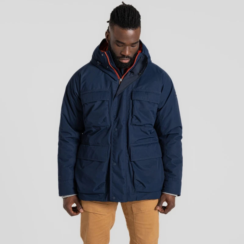 Image of Craghoppers Mens 'Breckon' Waterproof Jacket in Navy Size: Small Navy Male S