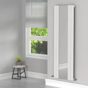 Image of White Vertical Single Panel Radiator with Mirror 1800 x 600mm - Tanami