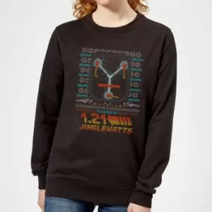 Image of Back To The Future 1.21 Jinglewatts Christmas Womens Christmas Jumper - Black - XXL