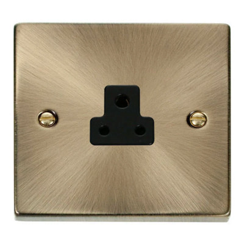 Image of SE Home Antique Brass 1 Gang 2A Round Pin Socket Gold unisex