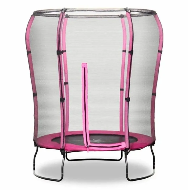 Image of Rebo 4.5ft Safe Jump Trampoline with Halo Safety Enclosure - Pink Pink unisex