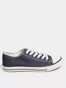 Image of Long Tall Sally Canvas Low Trainer Navy, Blue, Size 8, Women