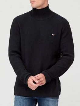 Image of Tommy Jeans Tjm High Mock Sweater - Black