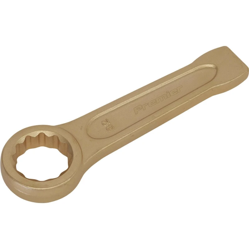 Image of Loops 32mm Ring End Slogging Spanner - Non-Sparking - Short Profile Striking End Multi
