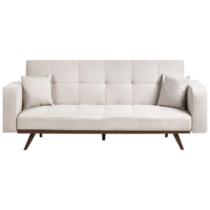 Image of Beliani Sofa Bed 3 Seater Hjulby Light Beige