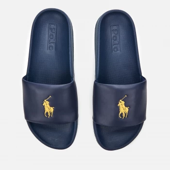 Image of Polo Ralph Lauren Mens Cayson Slide Sandals - Newport Navy/Gold - UK 9