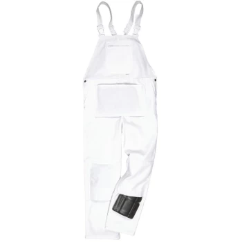 Image of Portwest - S810WHRXS - sz XS Bolton Painters Bib & Brace - White