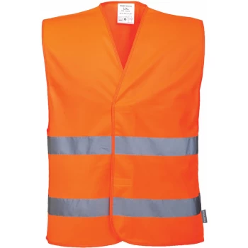 Image of CV474 - Orange Sz S/M Hi-Vis Two Band Vest Safety Reflective - Portwest