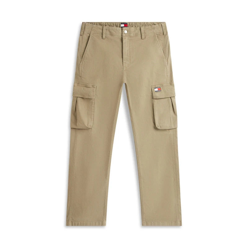 Image of Tommy Jeans Mens Otis Canvas Cargo Trousers Utility Sage male S